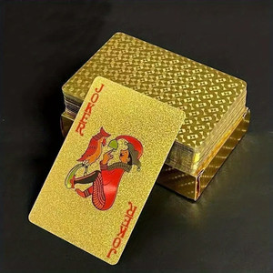 Cartes à Jouer Personnalisables en PVC Lavables, Cartes de <span class=keywords><strong>Poker</strong></span> Métalliques Dorées de Luxe Créatives, Jeu de Société, Cartes à Jouer Épaissies - Product Image 6
