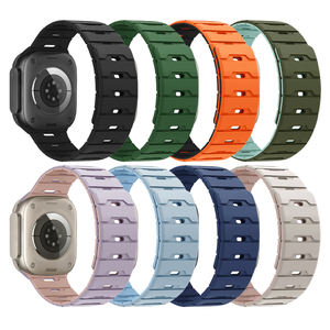 Eraysun Bracelet intelligent magnétique en silicone bicolore à échelle de dragon pour bracelet de montre intelligente Apple - Product Image 1