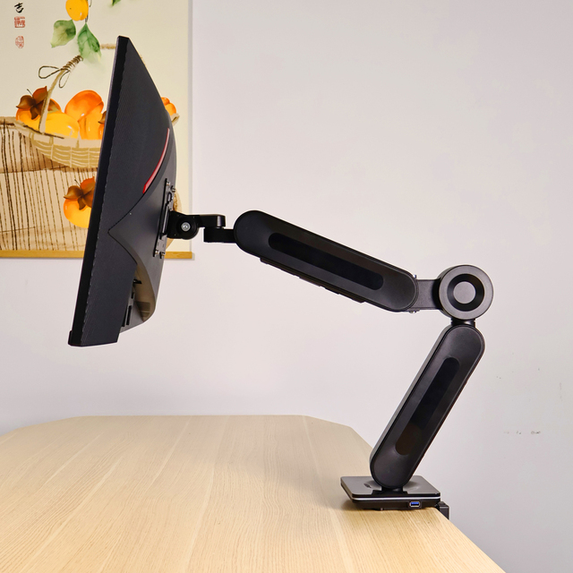 GE81 Space-Saving Heavy Duty 15-42 Inches Monitor Mount Desktop Monitor Arm With RGB Light Type-C and USB 3.0