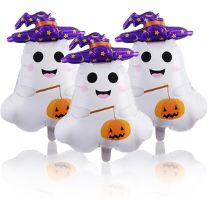 Globo de Aluminio Metálico con Diseño de Fantasma de Halloween con Sombrero de Bruja, Globo de Fiesta para Niños, Decoración para el Día de los Muertos - Product Image 2