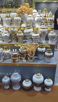 Cirkelvormige steengoed vaas voor Chinees Nieuwjaar, modern design met uniek bloemmotief