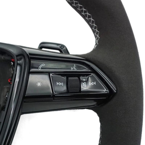 Volante di Lusso in Fibra di Carbonio Personalizzato con 3 Razze e Impugnatura da 35mm per <span class=keywords><strong>Audi</strong></span> A6 C8 RS7 S3 8V A5 B8 <span class=keywords><strong>TT</strong></span> - Product Image 6