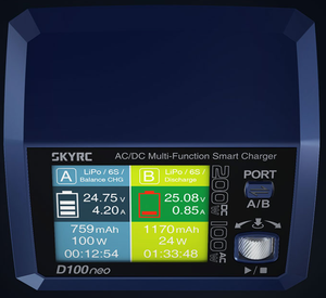 SkyRC D100neo Intelligent Dual Channel Battery Charger Replacement for D100V2 FPV <b>Racing</b> <b>Drones</b> Accessories Metal Plastic - Product Image 2