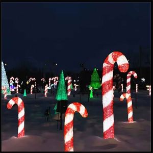 Decoración navideña Centro comercial personalizado Caja de regalo Led Luz con motivo de bastón de caramelo - Product Image 4
