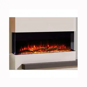 Modern Wall Electrical Heaters Fire Place 3 Sided Electric Fireplaces 40 50 60 70 80 90 100 Inch Led Light Flame Effect