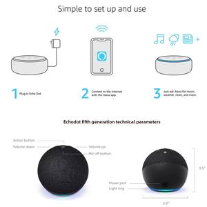 Echo Dot 5 de Quinta Generación, Altavoz Inteligente con Reloj y <span class=keywords><strong>Alexa</strong></span>, Control por Voz, Control por Aplicación, Compatibilidad con Hogar Inteligente - Product Image 5