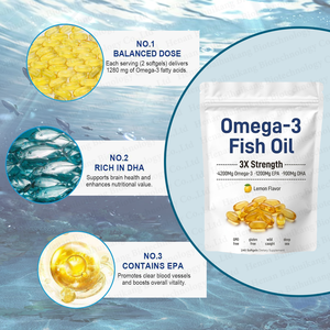 Capsule di Olio di Pesce ad Alta Purezza 4200Mg 3X, Integratore Quotidiano di Olio di Pesce con EPA e DHA, Gusto Limone - Product Image 5