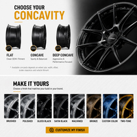 Jantes personnalisées légères de 17, 18 et 19 pouces, 5x100, 5x112, 5x114.3 pour voitures de course JDM, voitures sport européennes, style Konig Hypergram, jantes forgées