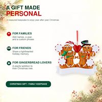 Ornement de Noël pour famille de 4 personnes 2027, maison en pain d'épices personnalisée