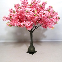 Weißer 8 Fuß Künstlicher Kirschblüten-Bonsai-Baum mit 10 Fuß Hohem Dekor und 5 Fuß Künstlichem Kirschblüten-Bonsai-Baum-Set