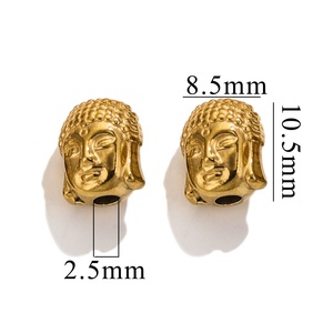 Animal Figure Charms | 18K PVD Gold Plated Stainless Steel Elephant Owl <b>Buddha</b> Skull Spacer Beads for DIY Bracelet Making - Product Image 4