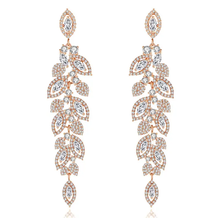 2023 Cigaoni Yiwu Unique Cute Drops Copper Tassels Fashion Designers Zirconia Jewelry Stud Earrings Women