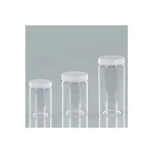 350ml 350cc 11oz Transparent Empty PET Straight Plastic Jar Candy Containers Wide Mouth Round