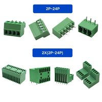 Conector de Bloque de Terminales PCB Enchufable AOSI 15EDG 3.81mm Verde con Tornillo y Varias Opciones de Conectores de Pines