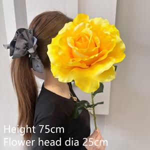 Arreglo Floral de Seda Amarilla al por Mayor, <span class=keywords><strong>Planta</strong></span> Artificial de Tallo Único a Juego para Decoración de Bodas, Hogar y Eventos - Product Image 4