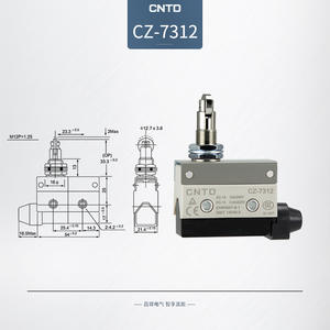 ไมโครสวิตช์กันน้ำแบบรีเซ็ตอัตโนมัติ รุ่น CZ-7312 ของ CNTD Changde Electric แบบเสาตรงพร้อมลูกกลิ้งสำหรับสวิตช์จำกัดตำแหน่ง - Product Image 5