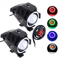 Feux de moto U7 Angel Eye Devil Eye LED Laser Cannon Phares avant Projecteurs de remplacement Neufs