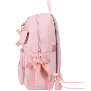 7304 estético <span class=keywords><strong>Kawaii</strong></span> bolsas de libros rosas con lazos de cinta <span class=keywords><strong>para</strong></span> la escuela bolsillo múltiple resistente al agua hermosa chica mochila escolar - Product Image 4