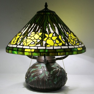 Lampes de bureau sur mesure LongHuiJing, style Tiffany, abat-jour en verre teinté en bambou, lampe de table pour la décoration d'hôtel - Product Image 1