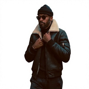 Custom High Quality Coated Waterproof Men's Genuine Leather <b>Bomber</b> <b>Jacket</b> Removable <b>Shearling</b> Collar Embroidery Winter Zipper - Product Image 4