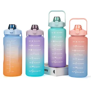Summer Combination Sports Water Bottles 3 In 1 Motivational Water Bottle With Handle