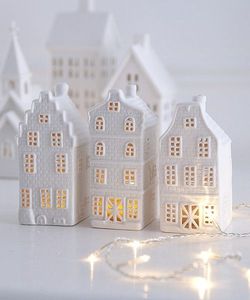 Giá Đỡ Nến Tealight Hình Ngôi Nhà Bằng Gốm Màu Trắng Để Trang Trí Nhà Cửa - Product Image 4