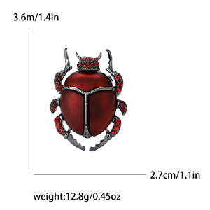 Novos Broches Criativos de Liga Esmaltada com Insetos e Animais, Acessório de Moda para Ternos Masculinos, Broches de Besouro com Strass para Joias Femininas - Product Image 6