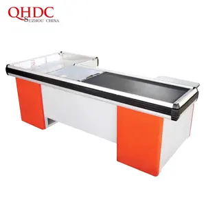 Wholesale Custom Retail Desk Store Heavy Duty Supermarket Checkout Counters With Conveyor Belt