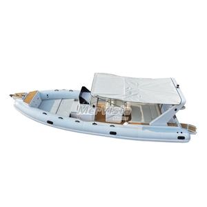 Bateau pneumatique de luxe <span class=keywords><strong>Patrol</strong></span> CE 28 pieds 860 avec coque en fibre de verre, plancher en EVA, Orca Hypalon, pour loisirs familiaux, blanc, avec T-TOP - Product Image 4