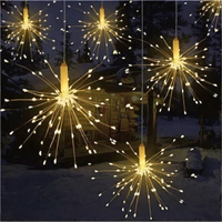 Guirlande lumineuse féerique de Noël et de la Saint-Valentin pour l'extérieur, 124 LED, lunes et étoiles, blanc chaud, IP44, étanche, 61 m, décoration de patio/fenêtre