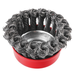 Spazzola a filo metallico attorcigliato da 75 mm all'ingrosso con dado M14*2, spazzola in acciaio 65Mn da 0,5 mm per smerigliatrice angolare, rimozione ruggine e sbavatura - Product Image 4