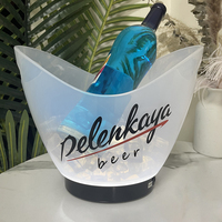 Club Party bar Seau à glace de marque personnalisée Seau à glace à bière en plastique transparent multicolore étanche
