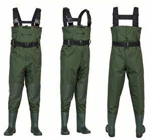 Cuissardes de pêche unisexes en PVC pour l'extérieur avec bottes, semelle intermédiaire rigide en fibre de verre, fermeture à boucle, imperméables et respirantes - Product Image 1