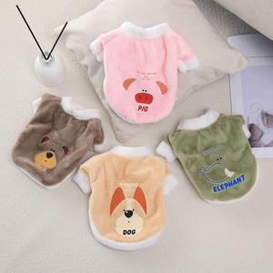 Pull en polaire pour animaux de compagnie, motif animal mignon, sweat à capuche épais en peluche pour chiens, vêtements chauds et confortables pour l'automne et l'hiver - Product Image 4