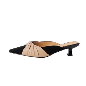 Mules à talon chaton pour femme 2026, bout fermé, confortables, talon fin, chaussures décontractées, style français, avec nœud décoratif, pantoufles à bout pointu - Product Image 5
