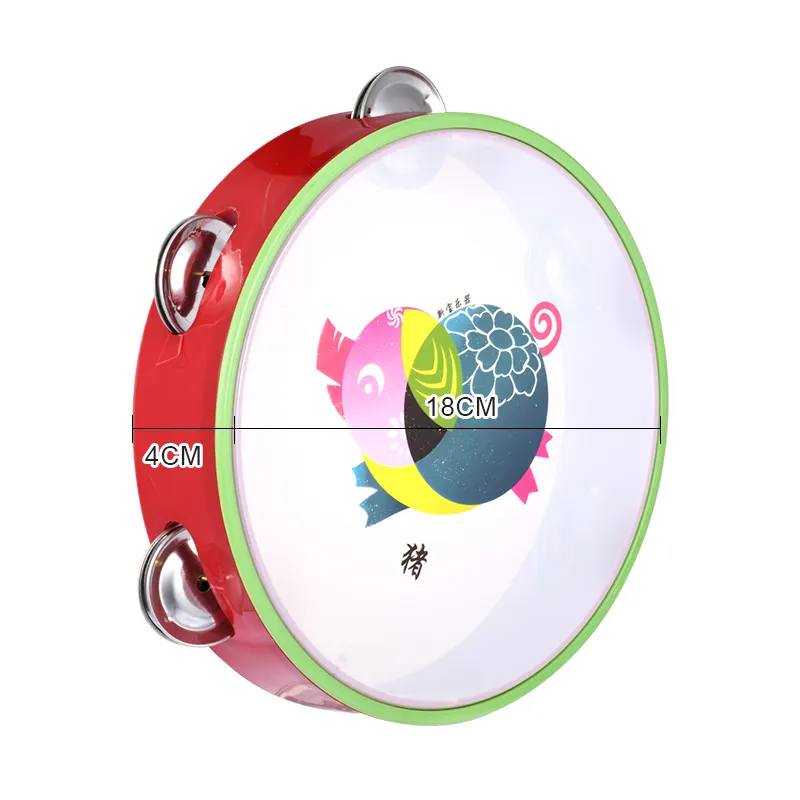 Tambourine ABS Skin Custom Tambourine Drum Bell Jingles Percussion Musical Educational Toy Instrument for KTV Party