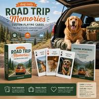 Cartes à Jouer Personnalisées avec Photos de Chiens pour Souvenirs de Voyages en Voiture, Livret Souvenir A5 en Option