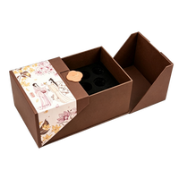 Boîte rigide de luxe avec revêtement UV gaufré, emballage cadeau personnalisé imprimé, impression quadricolore, boîte en carton rose