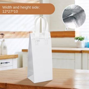 Non-woven Leather Takeaway Bag Insulated Bag Thermal Insulated Bag Aluminum Foil Lined Bag Zipper Closure Cooler Bag - Product Image 5