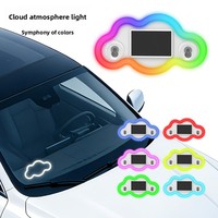 Neues grenzüberschreitendes Auto-LED-Solar-Wolken-Ambientelicht, farbwechselndes, kabelloses Dreieck-Heckfenster-Warn- und Stimmungslicht