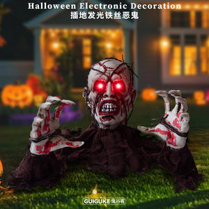 Zombie legato al filo di Halloween inserito nel cortile della stanza segreta decorazione di fantasmi all'aperto con luce notturna - Product Image 5