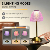Lampe de table LED rechargeable à commande tactile, 3 modes d'éclairage, gradation progressive, chargement Type-C, décoration moderne, lampe de chevet/bureau