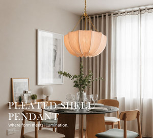 Lámpara Colgante de Ratán con Textura Suave y Pliegues, Cadena Ajustable para Dormitorio, Comedor, Decoración del Hogar Estilo Wabi Sabi - Product Image 3