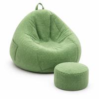 Fauteuil pouf moderne avec repose-pieds, siège confortable en tissu pour salon, chambre et maison