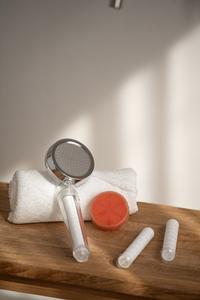 Pommeau de douche en polypropylène CLZERO avec filtres à sédiments et gel vitaminé, tuyau en silicone pour le soin de la peau et des cheveux, modèle CL-SH-FIL - Product Image 2