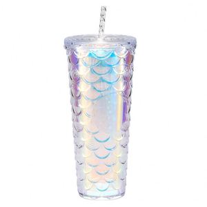 Vente en gros de nouveaux gobelets de voyage en plastique créatifs à dégradé de couleurs et grande capacité - Product Image 1