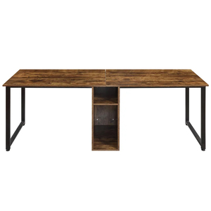 High Quality Stainless Steel <strong>Wooden</strong> l Shape <strong>Laptop</strong> Computer Gaming Desk Table <strong>Stand</strong> for Two Person - Product Image 4