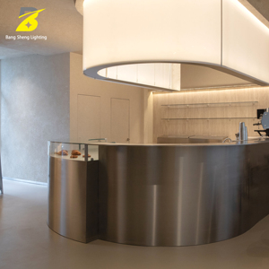 Plafonnier encastré incurvé moderne, panneau LED à lumière douce personnalisé pour la décoration de café, boulangerie, salle d'exposition - Product Image 3