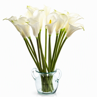 Fleurs artificielles Calla Lily en PU effet naturel, 35 cm, tige unique, pour mariage, décoration de table, Thanksgiving, Noël, vente en gros