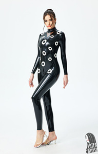 Traje de Látex para <span class=keywords><strong>Mujer</strong></span> con Cremallera Trasera, Traje de Cuerpo Entero para Adultos - Product Image 2